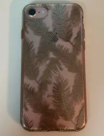 iPhone 7 case with rose gold palm fronds