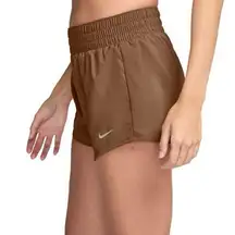 Nike One Women's Dri-FIT Mid-Rise 3" Brief-Lined Shorts tan size XL NWT