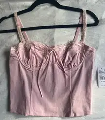 PacSun Blush Pink Lace Corset Top