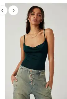 Black intimately free people body suit drappy cowl neck NWOT boho spring ruched