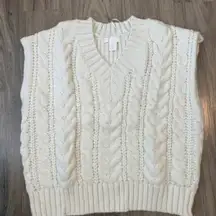 H&M Cable Knit V-Neck Sweater Vest Size Small