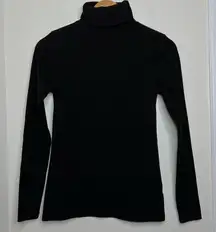 Halogen Black Ribbed Long Sleeve Turtleneck Women’s Size Small