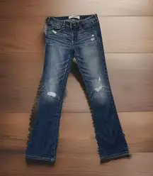 ABERCROMBIE &‎ FITCH JEANS THE A&F SKINNY BOOT DISTRESSED EUC SIZE 27/31 Western