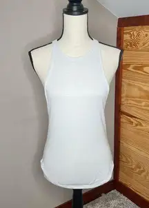 Lululemon White Striped Drop Arm Activewear Workout Tank Top Extra Small 0 2