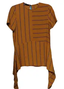 Hippie Chic asymmetrical hem short sleeve‎ blouse