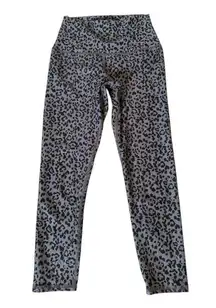 Evolution and Creation High-Waisted Leopard Print Leggings Small Gray Black‎
