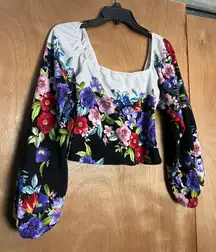 Floral Square Neck Milkmaid Crop Top
