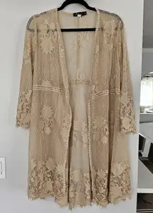 Miss chievous tan open kimono size Large
