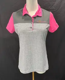 Nike golf Dry fit athletic top, black and white with pink size L