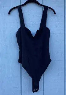 Free People  black bodysuit with sweeatheart cut bodice