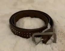 ⭐️ AEO Dark Brown Studded Leather Belt NWT Size Small