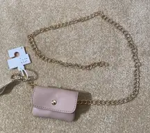 Women’s Gold Chain Belt with Small Purse M NWT