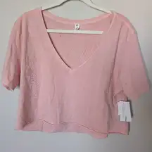 Bp Lightweight Crop Vneck Tee Sz M *Flaw*