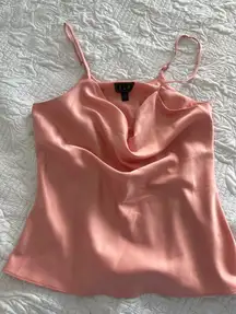 OLM SATIN COWL NECK CAMI IN SALMON COLOR S