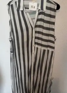 Hem & Thread Striped long Blouse or coverup