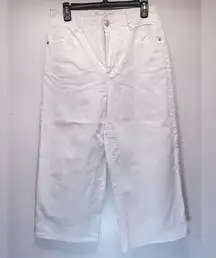 Gloria Vanderbilt Shape Effect Tummy Sculpt White Wide Leg Capri Culottes Jeans