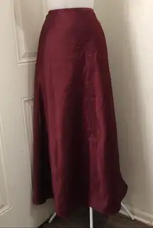 Whimsygoth Burgundy wind red satin maxi formal full aline skirt extremely flattering   Vampire evening wear vibe