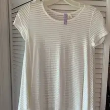 Francescas white sheer stripe blouse