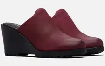 Sorel After Hours Maroon Burgundy Mule Clog Womens 9 Clogs Sorel Block‎ Heel