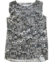 YSL Yves Saint Laurent 100% Silk Blouse EU 38 US 6 Abstract Sleeveless Shell