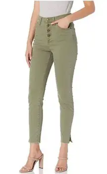 Mud Pie Army Green Button fly Skinny Denim Jeans size Small