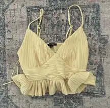 Light Yellow Cropped Halter Top