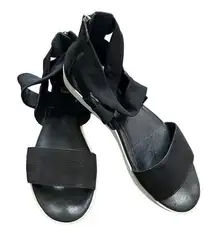 Eileen Fisher Kash Tumbled Nubuck Leather Sneaker Sandal Black Women's‎ Size 8M