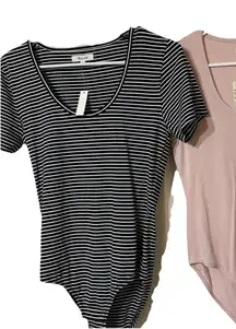 2* NWT Chic Madewell Scoop Neck Short Sleeve Bodysuit LOTS‎ - M slim fit like S