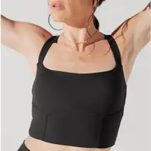 NWT POPFLEX Daphne Corset Crop Top Sports Bra - Black XL