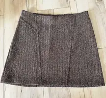 Express brown herringbone stretch mini skirt  XS