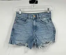 Garage Denim Shorts 00 Festival Cut Off Raw Hem Boho Hippie Western Rodeo