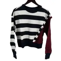 Sundays Striped Sweater Ruffle Size One / Small New