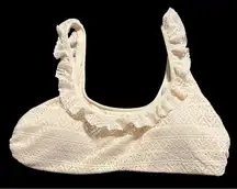 NWT Andie Swim Size Medium Hydra Too Gold Coast Cream Ruffle Textured Lace‎