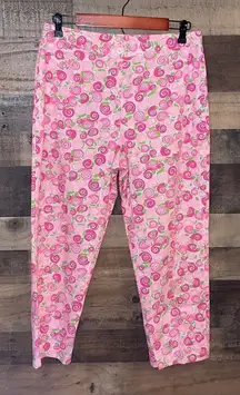 Lilly Pulitzer White Label Rolls Royce Snail Print Pink  Cropped Pants