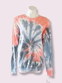 Dreamsicle Sweatshirt Tie Dye Cozy Cotton Blend Loungewear Mango Surf Size S NWT