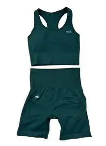 Stax -  Bike Shorts & Racer Back Sports Bra in Green