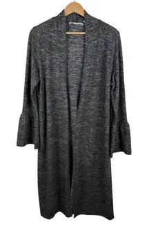 Soft Surroundings Duster Cardigan Large Gray Bell Sleeve Open Front Soft‎ Comfy