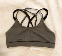 Grey And Black Sports Bra