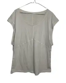 Lululemon Swiftly Relaxed T-Shirt Breezy Striped Short Sleeve Top‎ Sz 8-10