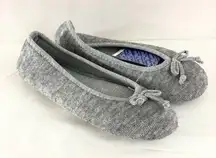 HomeTop Womens Slippers Ballet Knit Bow Slip On