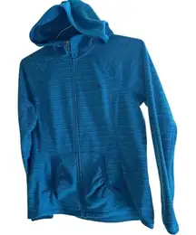The North Face Blue‎ Striped Full Zip Hoodie Jacket Athleisure Large