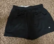 Champion Athletic Shorts Womens Small Solid Black Mesh Elastic Waist Pull On