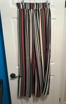 Striped wide leg pants