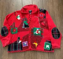 Designers Originals Studio Joy Vintage Christmas Cardigan Sweater size 1X