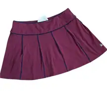 NWT Original Penguin Multi Piped Pleated Skort Burgundy Blue Size XL