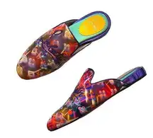 NEW Christian Louboutin Women’s Navy Coolito Disco Mules size 38 Graffiti Prints