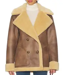 NWT Free People x We The Free Mari Reversible Jacket Coat In Tan Cream Combo