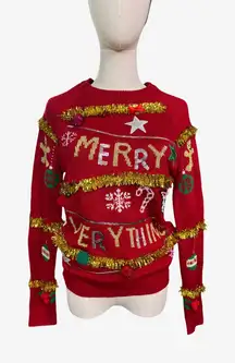 Ugly Christmas Sweater No Boundaries Merry Everything  Sweater Women's Small