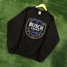 Welcome to Busch Light Country Crewneck Sweater Size Medium