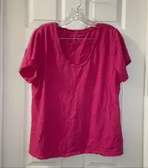 Style & Co Pink Scoop Neck Short Sleeve Essential Tee 1X